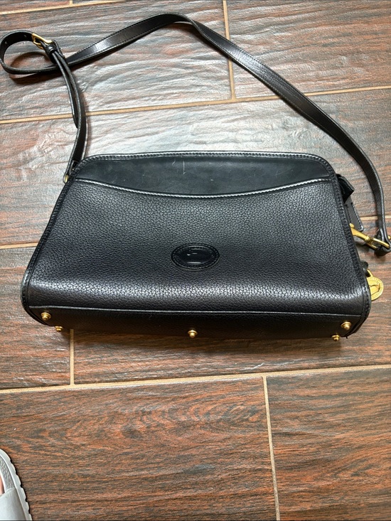 Dooney & Bourke Handbags - Dooney & Bourke Black Pebbled Leather Crossbody Bag with Gold Hardware